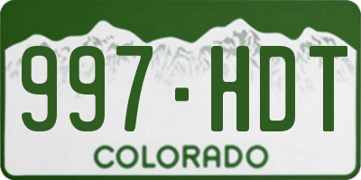 CO license plate 997HDT