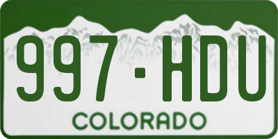 CO license plate 997HDU