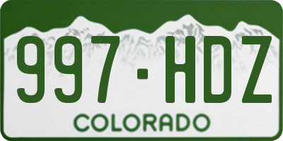 CO license plate 997HDZ