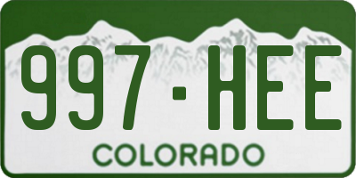 CO license plate 997HEE