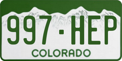 CO license plate 997HEP