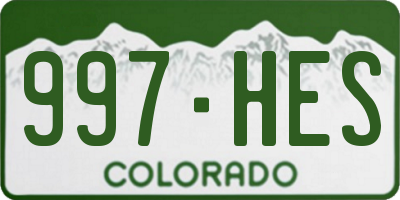 CO license plate 997HES