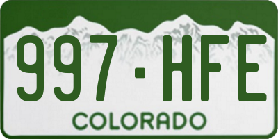 CO license plate 997HFE