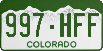 CO license plate 997HFF