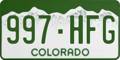 CO license plate 997HFG