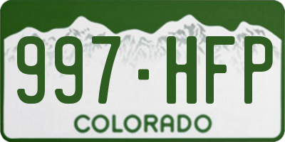 CO license plate 997HFP