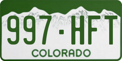 CO license plate 997HFT