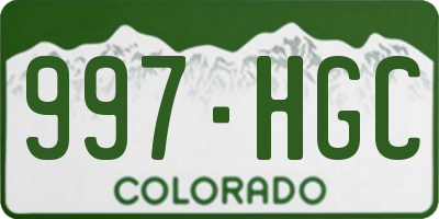 CO license plate 997HGC