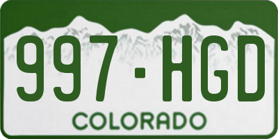 CO license plate 997HGD