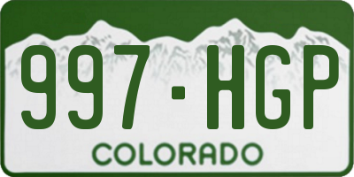 CO license plate 997HGP