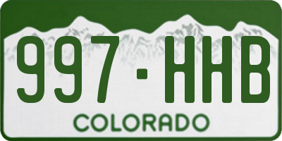 CO license plate 997HHB