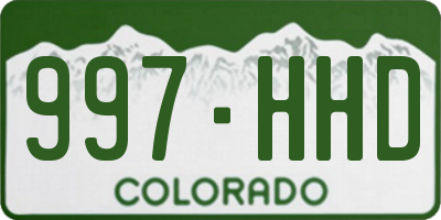CO license plate 997HHD