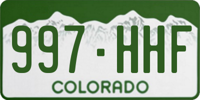 CO license plate 997HHF