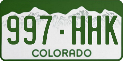 CO license plate 997HHK
