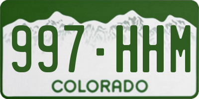CO license plate 997HHM