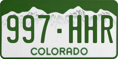 CO license plate 997HHR