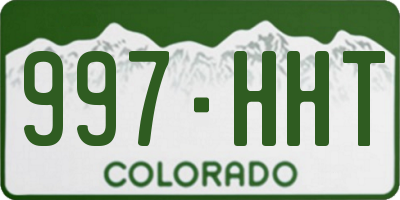 CO license plate 997HHT