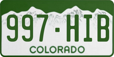 CO license plate 997HIB