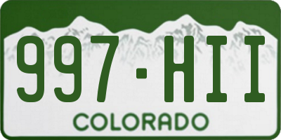 CO license plate 997HII