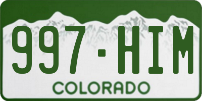 CO license plate 997HIM