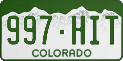 CO license plate 997HIT