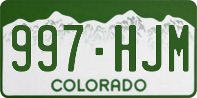 CO license plate 997HJM