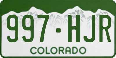 CO license plate 997HJR