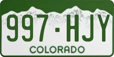 CO license plate 997HJY