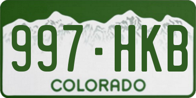 CO license plate 997HKB