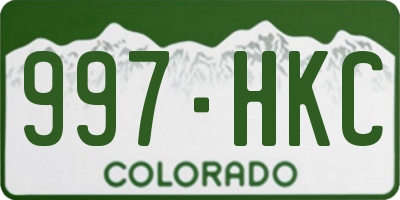 CO license plate 997HKC