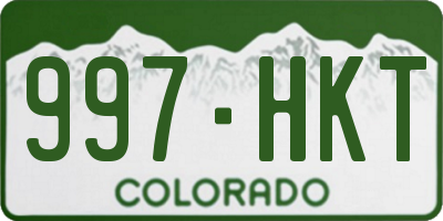 CO license plate 997HKT