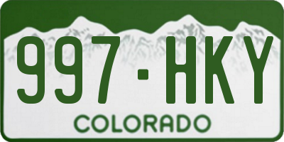 CO license plate 997HKY