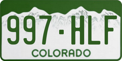 CO license plate 997HLF