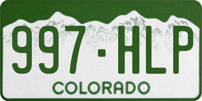CO license plate 997HLP