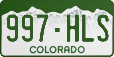 CO license plate 997HLS