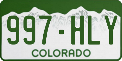 CO license plate 997HLY