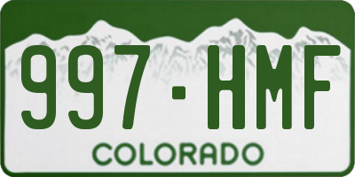 CO license plate 997HMF