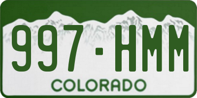 CO license plate 997HMM