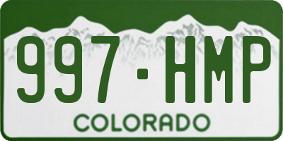 CO license plate 997HMP