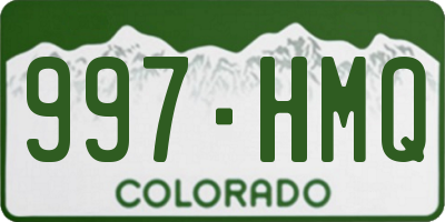 CO license plate 997HMQ