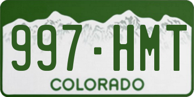 CO license plate 997HMT