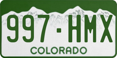 CO license plate 997HMX