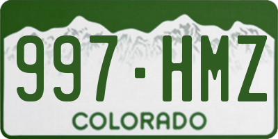 CO license plate 997HMZ