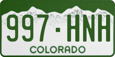 CO license plate 997HNH