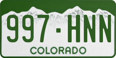 CO license plate 997HNN