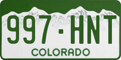 CO license plate 997HNT