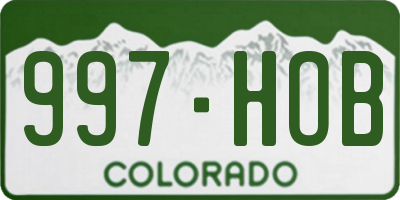 CO license plate 997HOB