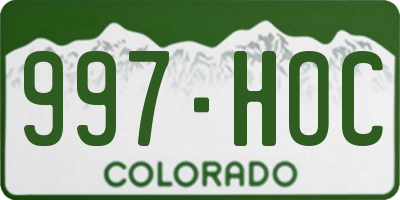 CO license plate 997HOC