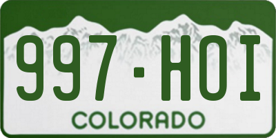 CO license plate 997HOI