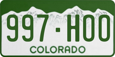 CO license plate 997HOO